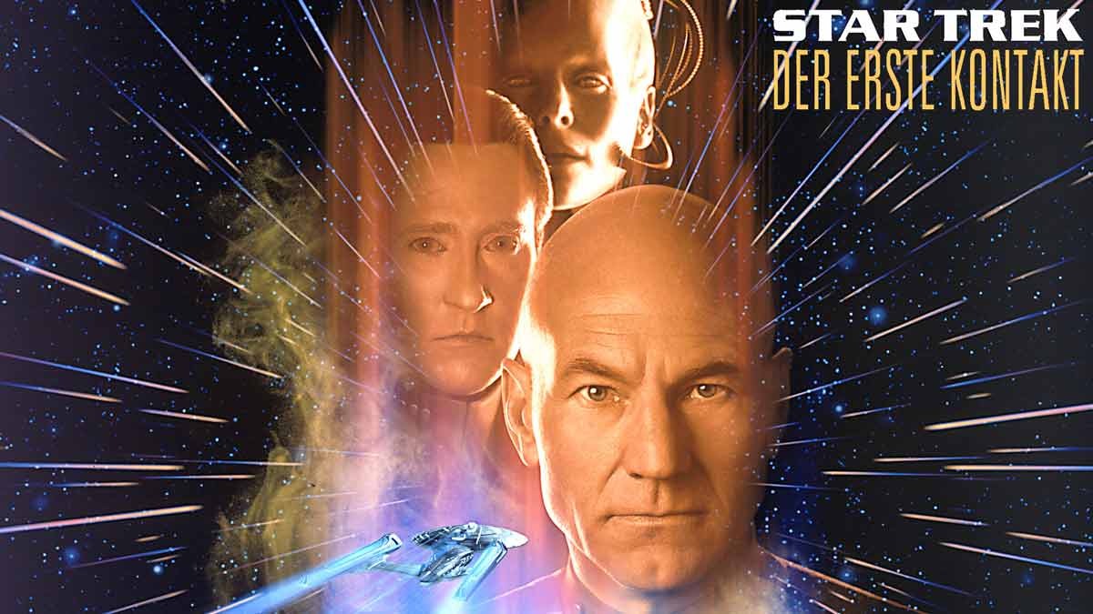 Picard, Data, die Borg-Queen und die USS Enterprise-E